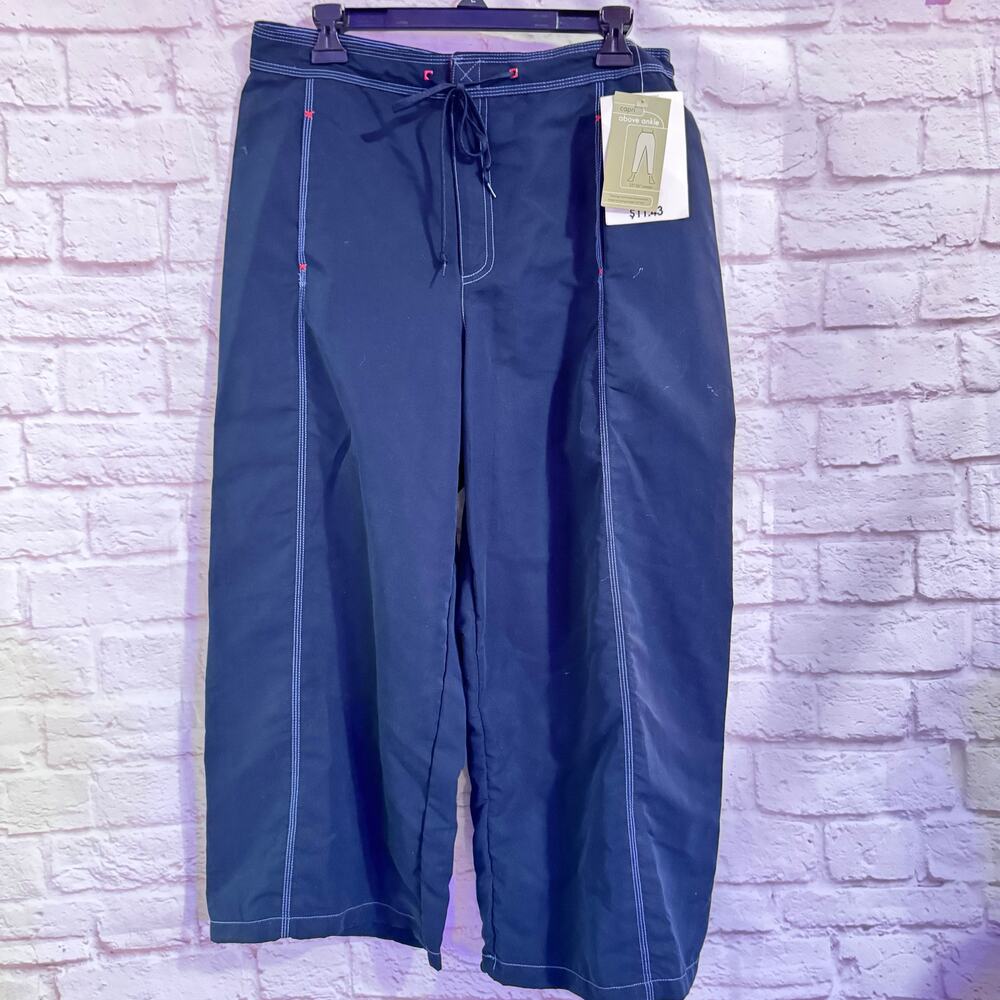 Catalina Micro Capri Wide Leg Dark Blue Sz Lg 12/14 NWT
